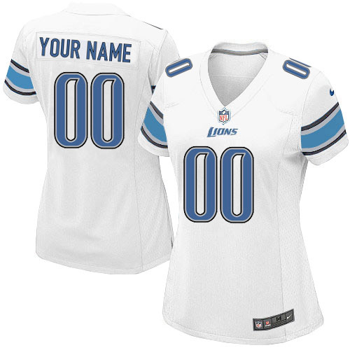 Nike Detroit Lions Customized White Stitched Women's NFL Jersey